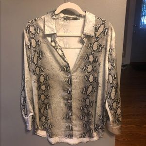 Missguided Snakeskin Print Blouse